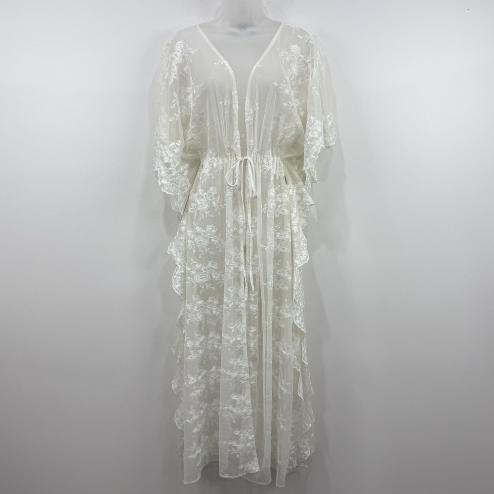 Cottagecore Romantic Boho Kimono Duster L Edwardian Lace Ethereal Angel Mori